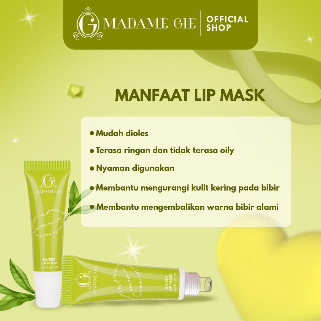 [BELI 2 LEBIH HEMAT]  [FLASH SALE] Madame Gie Sweet Lip Mask - Lip Scrub Vitamin E, Lip Balm, Moisturizer, Serum Bibir Cerah