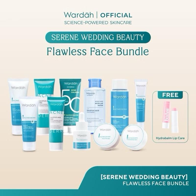 Wardah Wedding Skincare & Makeup Box | All Series for Acne, Dull, Aging, Dry Skin + FREE Hydrabalm!