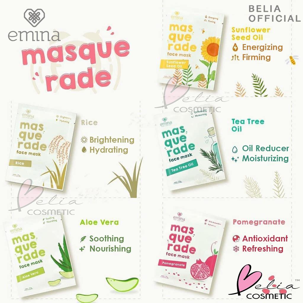 Emina Masquerade Face Sheet Mask 23g & Capsule Treat Mask | Masker Wajah Praktis by Serba Ada