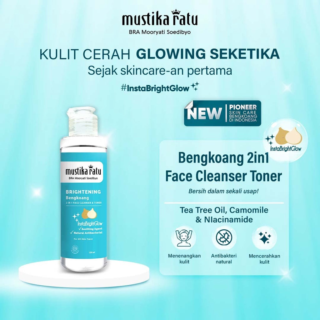 Mustika Ratu Brightening Bengkoang 2 in 1 Face Cleanser & Toner 150 ml