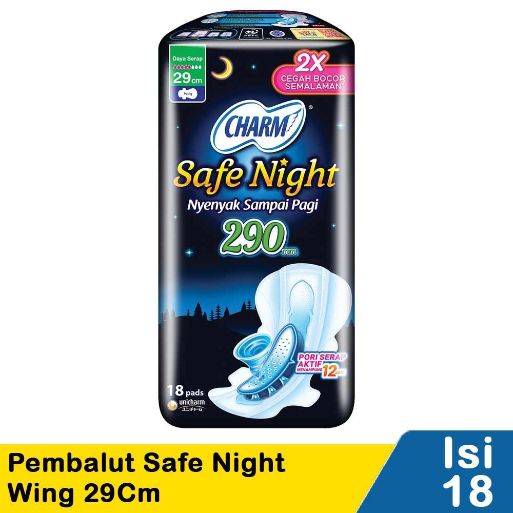 Charm Safe Night 42cm Sanitary Pads – 14’s with Wings | Extra Long Overnight Protection for Worry-Free Sleep