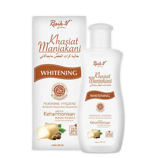 Resik-V Whitening Manjakani Feminine Wash 90ml – Herbal Intimate Cleanser for Freshness, Brightness & Natural Firmness