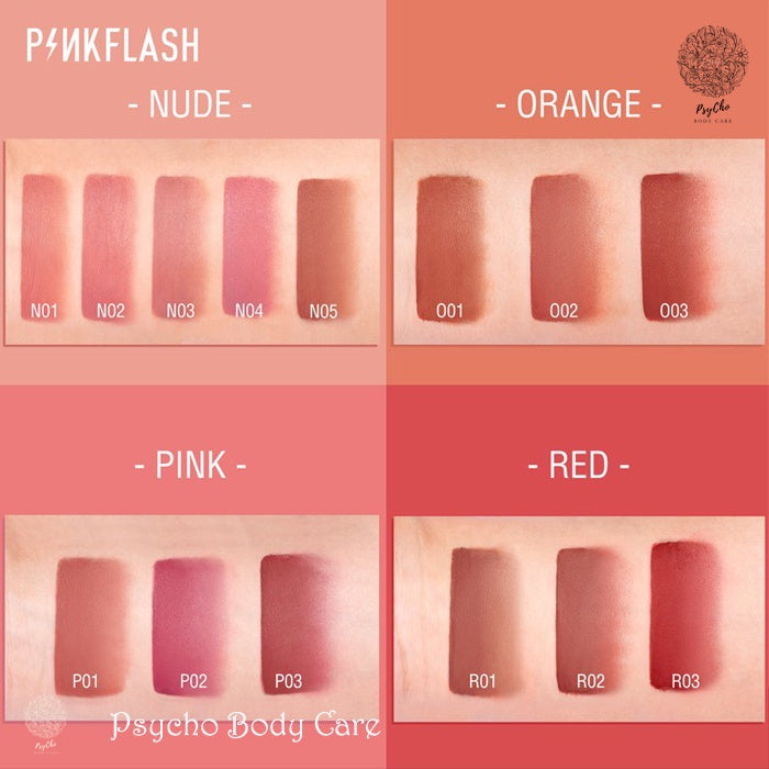 PINKFLASH Lip Matte Melting Matte Lipcream Lipstik Matte Lembut Pigmentasi Tinggi #OhMyKiss Original