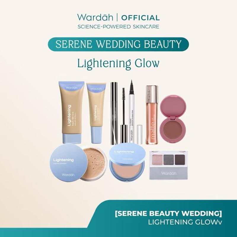 Wardah Wedding Skincare & Makeup Box | All Series for Acne, Dull, Aging, Dry Skin + FREE Hydrabalm!