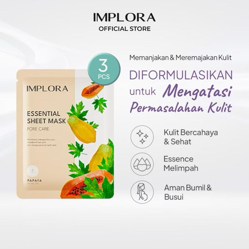 Implora GlowGuard Trio: Hydrate + Heal Sheet Mask Set [3 Pcs]