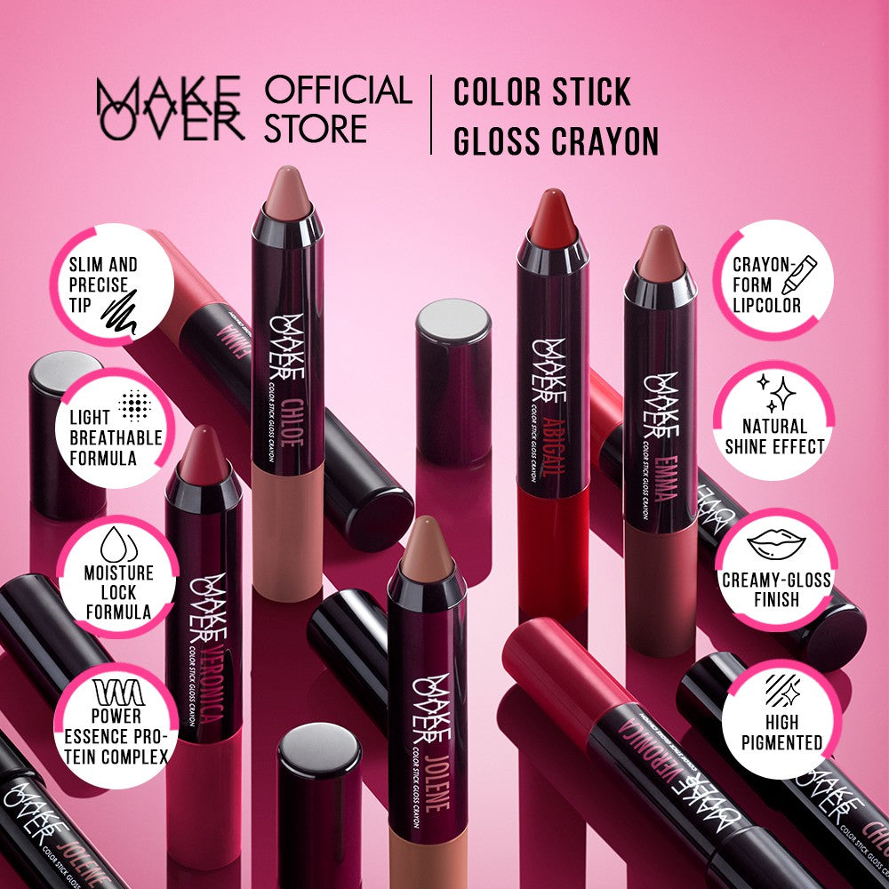 [PRE-ORDER] MAKE OVER Color Stick Gloss Crayon 3 g - Lipstick Gloss