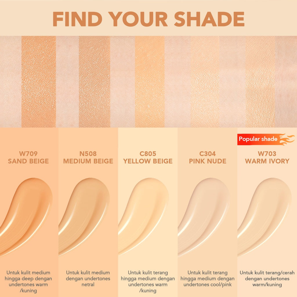 YOU 24H NoutriWear+ Velvet Liquid Foundation SPF Alas Bedak Perawatan Wajah Tahan Lama 24 Jam Full Coverage Kosmetik