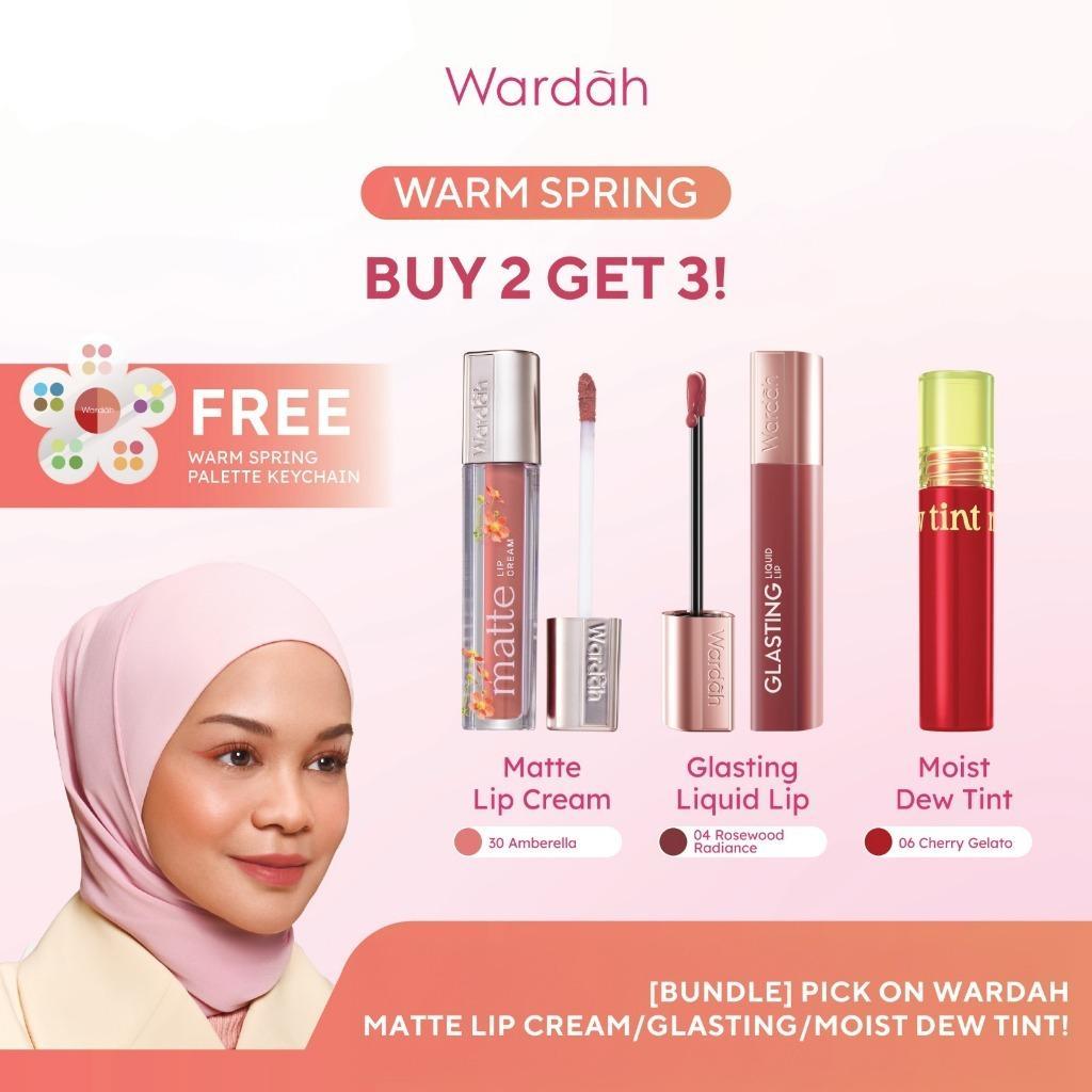 WARDAH Your Warm Spring Packlist! -Cleopatra Look- Moist Dew Tint - Glasting Liquid Lip - Matte Lip Cream -Colorfit Lip