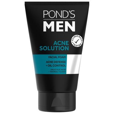Pond's Men Acne Solution Face Wash Foam 100g – Deep Cleanse & Breakout Control for Oily Skin
