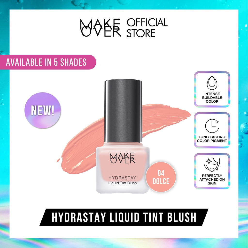 [SPECIAL 11.11] MAKE OVER Hydrastay Liquid Tint Blush - Blush On Intense Cream Blush Blendable Hasil Natural Lembab Hydrating Tampilan Segar Fresh Merona Tahan Lama BEST SELLER Cheek Blush Blushon Liquid Blush Lebaran Raya