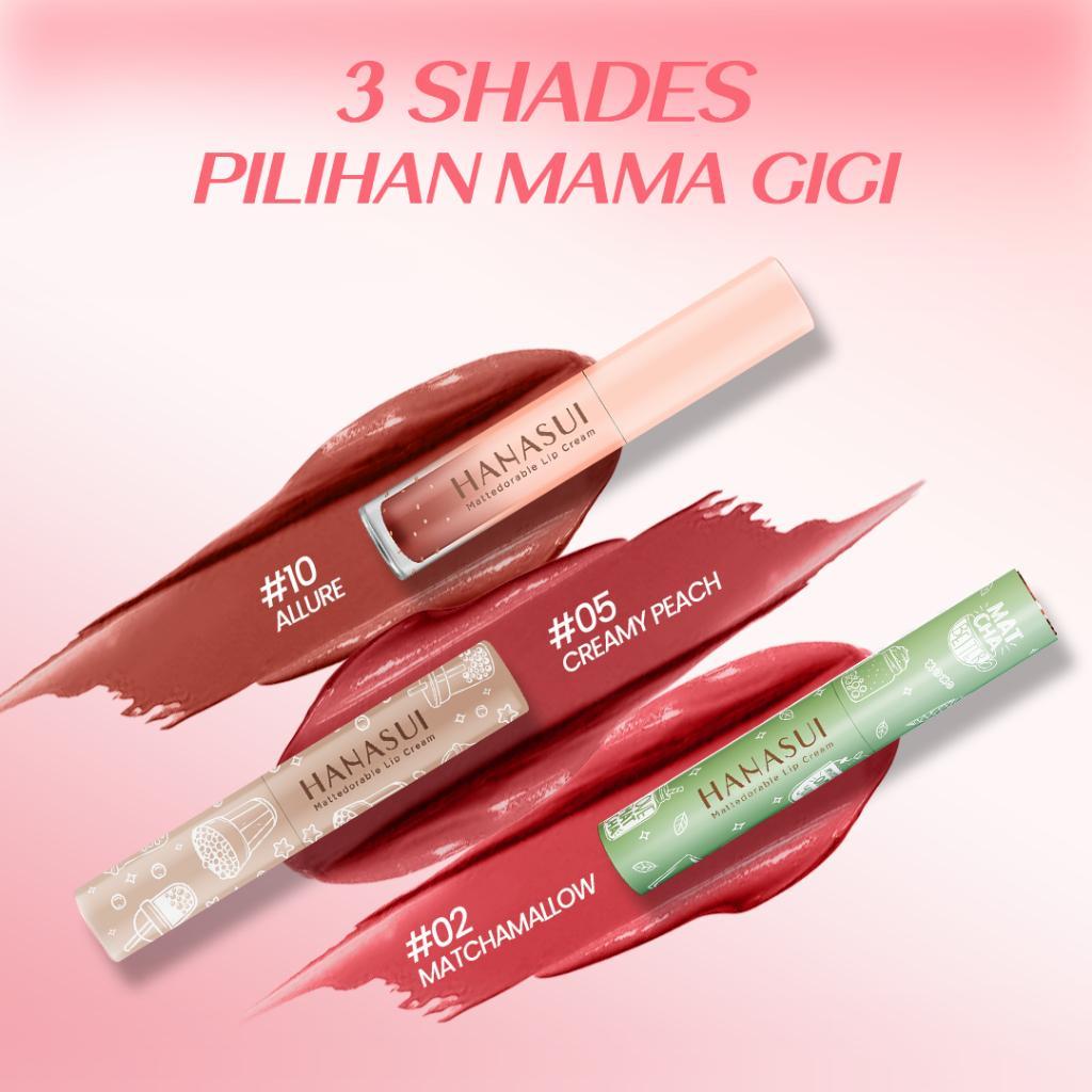 Hanasui Mattedorable Lip Cream Matte - Matcha Latte & Boba Series Halal Certified Lip Gloss
