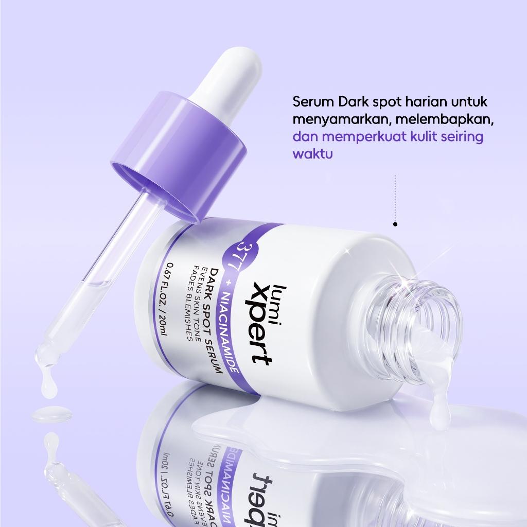 Lumixpert 377 Nicianamide Dark Spot Serum 20ml Menyamarkan noda hitam dan bekas jerawat Meratakan warna kulit dan mengurangi kusam