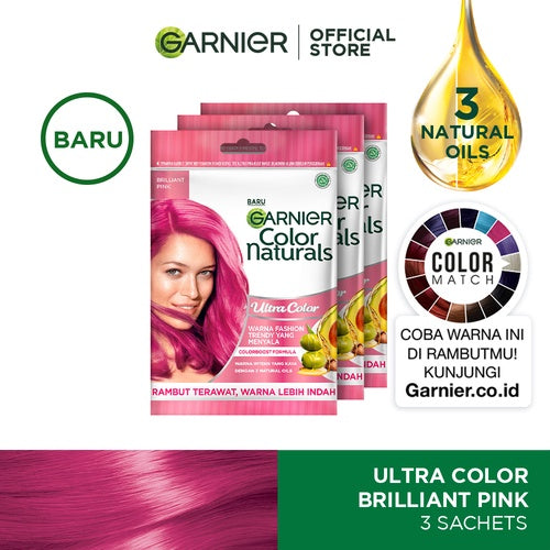 Garnier Color Naturals - Pastel Color - Pewarna Rambut - Brilliant Pink x 3pcs