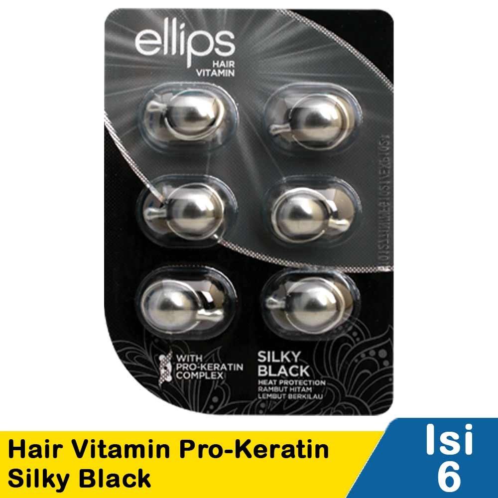 Ellips Pro-Keratin Hair Vitamin Silky Black 6x1ml – Deep Nourishment for Dark, Shiny & Smooth Hair