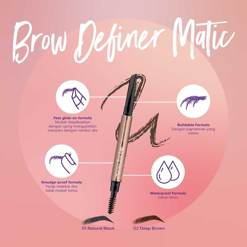 Marina Glow Ready Brow Definer Matic - Pensil Alis - Exp : 08.2025