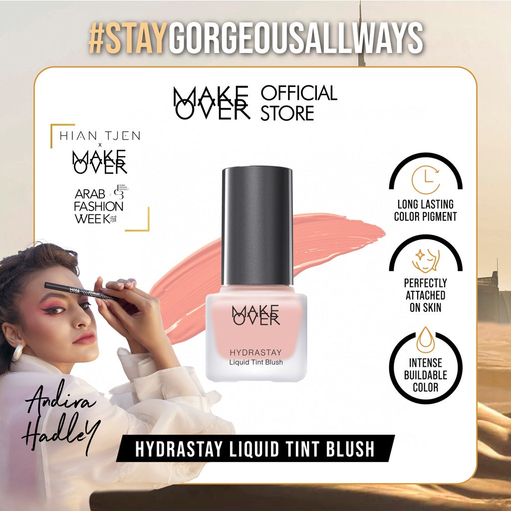 [SPECIAL 11.11] MAKE OVER Hydrastay Liquid Tint Blush - Blush On Intense Cream Blush Blendable Hasil Natural Lembab Hydrating Tampilan Segar Fresh Merona Tahan Lama BEST SELLER Cheek Blush Blushon Liquid Blush Lebaran Raya