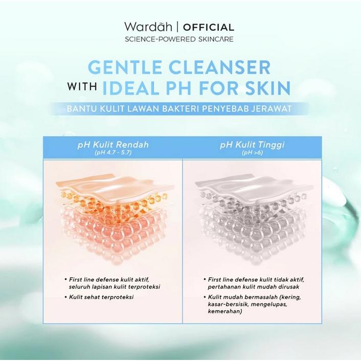 Wardah CICA+ Aloe Low pH Hydramild Facial Wash 50ml Nature Daily - Gel Pembersih Wajah Melembabkan & Menyegarkan