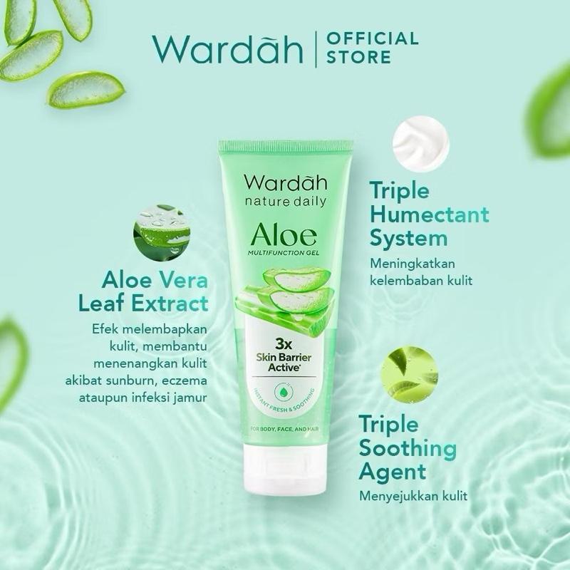 Wardah Nature Aloe: 4-in-1 Soothing & Moisture Miracle Gel for Face, Body, Hair & Nails