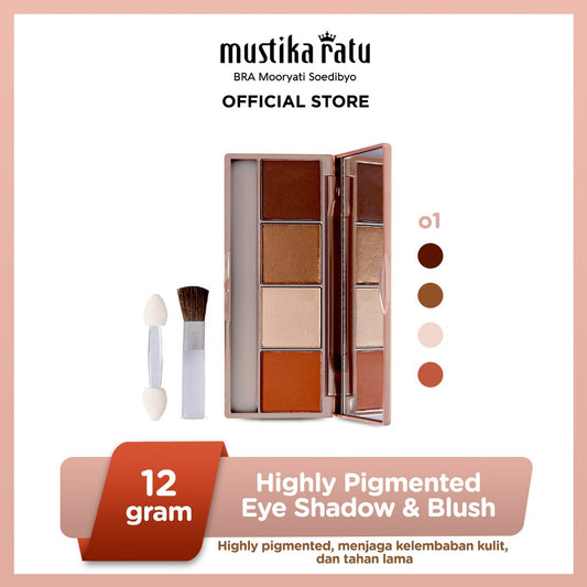 Beauty Queen Highly Pigmented Eye Shadow & Blush - 01 Mustika Ratu