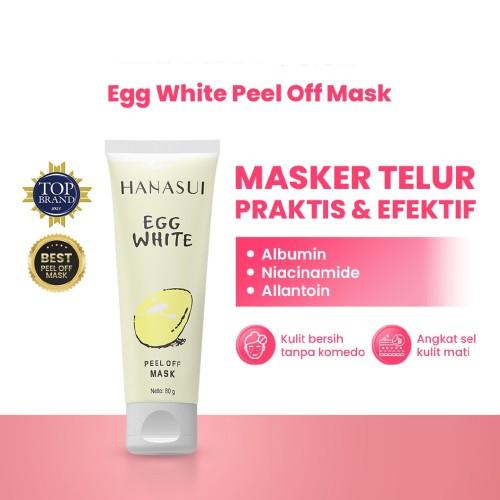 HANASUI Naturgo & Egg White Peel Off Mask Tube - 60g & 80g | Halal Skincare for Natural Glow
