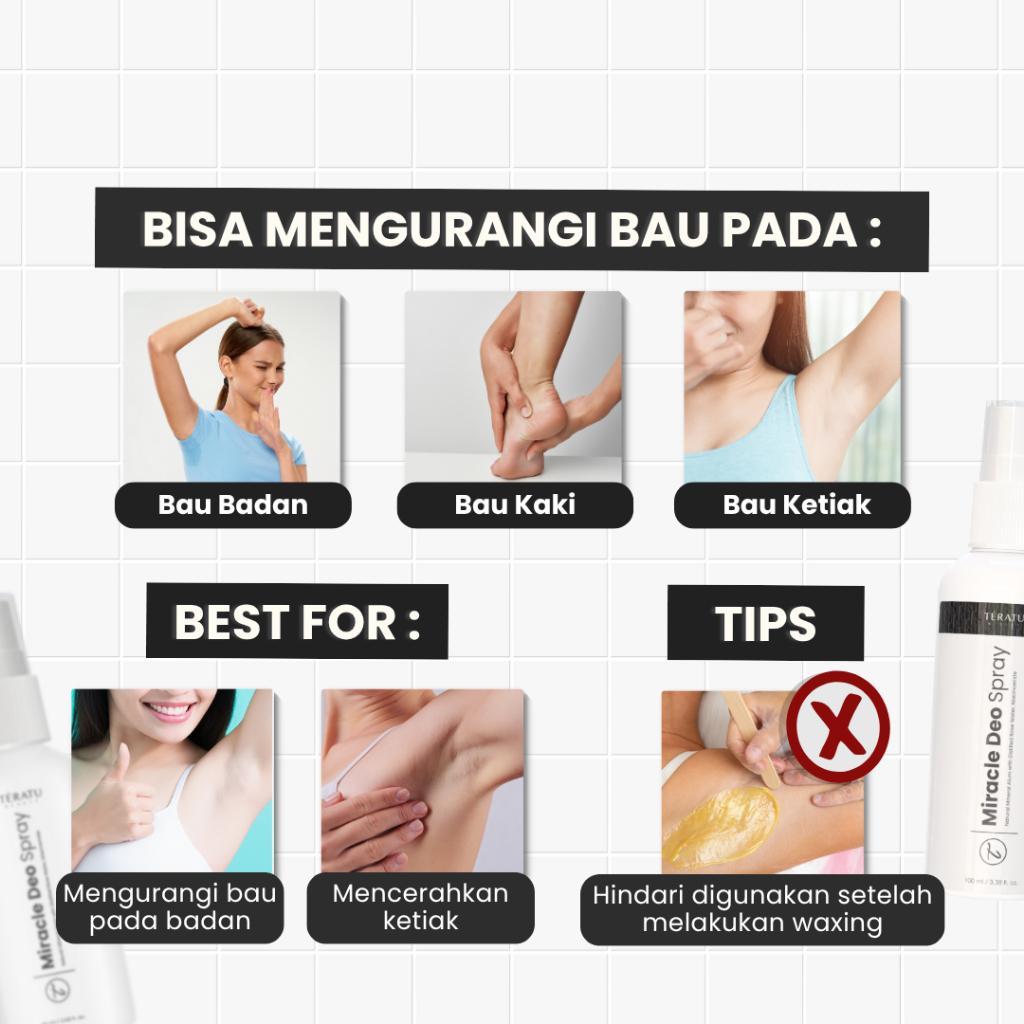 TERATU BEAUTY (Spray) Miracle Deo Spray Deodorant (BPOM Certified)