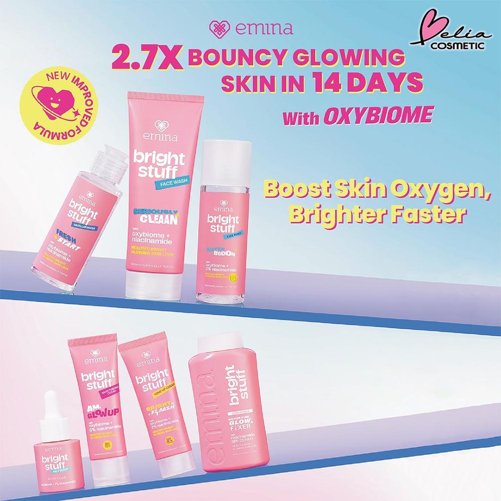 Emina Bright Stuff Micellar Water | Gentle Makeup Remover with Niacinamide for Clean & Radiant