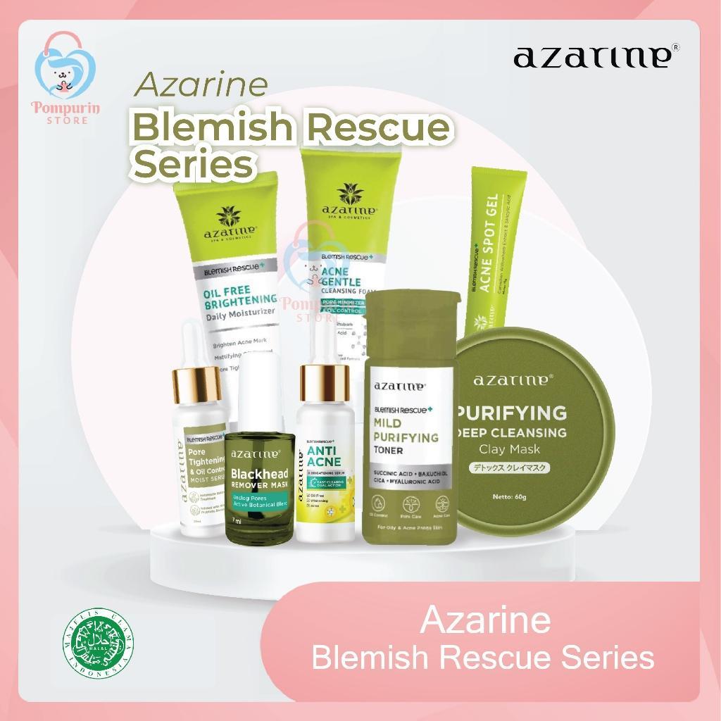 Azarine Blemish Rescue Series - Spot Gel, Cleansing Foam, Brightening Serum, Purifying Toner, Blackhead Remover Mask, Oil-Free Moisturizer