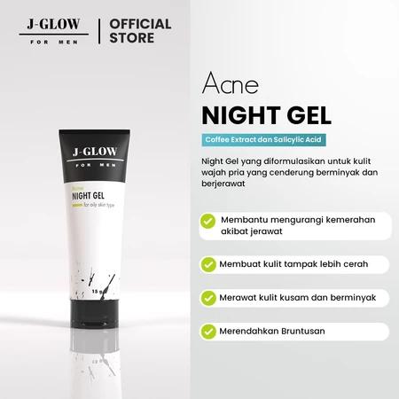 J-GLOW FOR MEN Acne Night Gel: Your Nightly Solution for Clear Skin 15g
