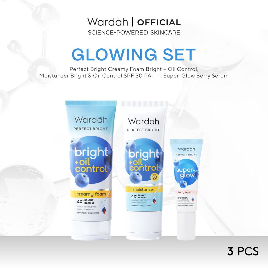 WARDAH [3 pcs] Complete Skincare Set | Face Wash + Day Cream + Serum/Toner | Lightening, Perfect Bright, Crystal Secret | Daily Solution for Glowing Healthy Skin