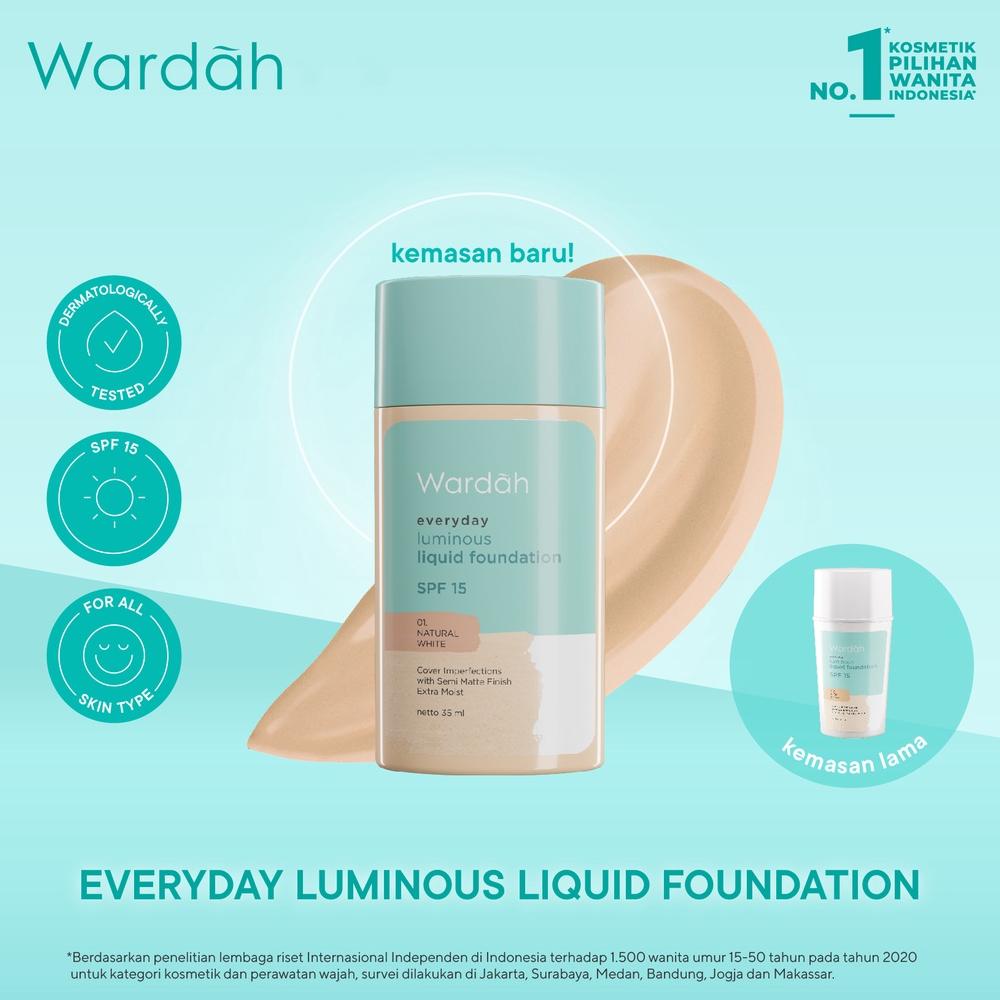 WARDAH Everyday Luminous Liquid Foundation 35ml – Natural Matte | SPF 15 | Daily Wear