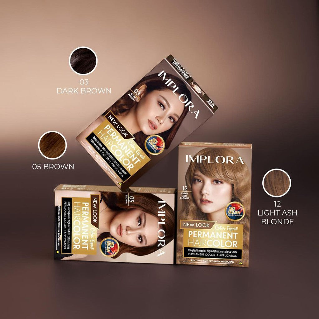 Implora New Permanent Hair Color | Pewarna Rambut Black Brown Burgundy
