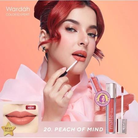 Wardah Exclusive Matte Lip Cream Tasya Farasya 21 Creampuccino 18 Shades SPF20 PA++ Non-Dry Formula High Pigmented Cream Texture