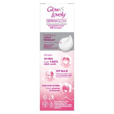 Glow & Lovely Derma Glow Multivitamin Face Cream – Brightening & Hydrating Daily Moisturizer (23g)