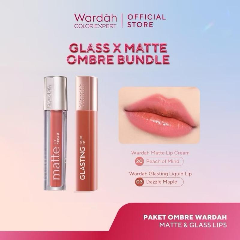 [OMBRE SET for DARK LIPS] Wardah Cleopatra Gloss & Matte – Long-Lasting Waterproof Lip Duo