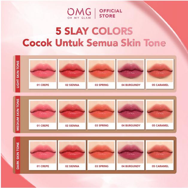 OMG Glassy Lip Tint 2g Moisturizing OH MY GLAM Lip Tint Warna Intense Tahan 12 Jam Skincare Infused
