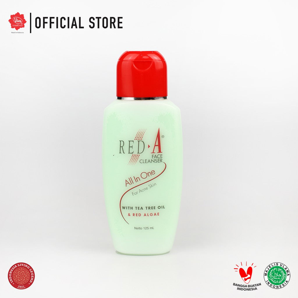 Red-A Face Cleanser All in One for ACNE SKIN with Tea Tree Oil (Kulit Berminyak & Berjerawat)- 125ml