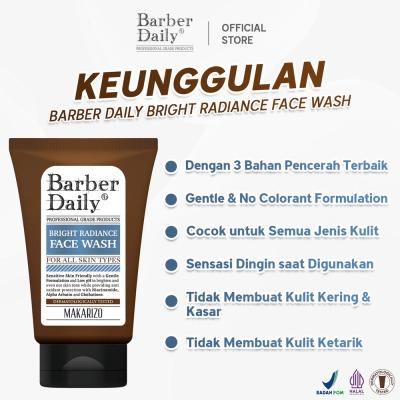 Barber Daily Bright Radiance Face Wash 100 ml – Deep Clean & Instant Glow for Men
