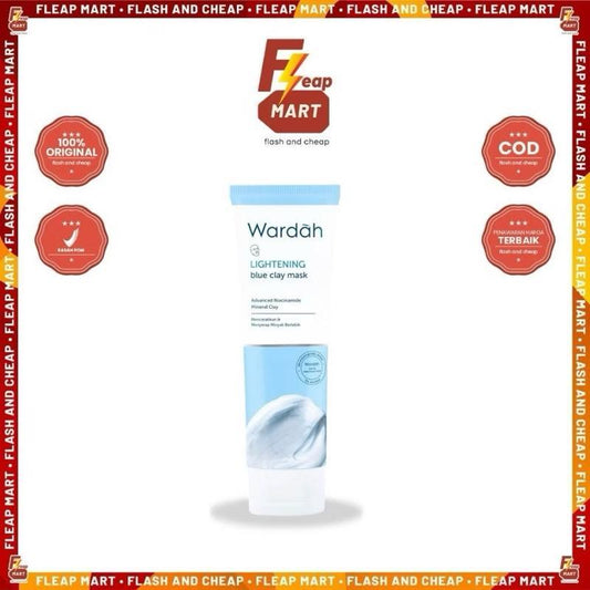 Wardah LightReveal Blue Clay Mask – 50g | Glow-Boosting Niacinamide Formula