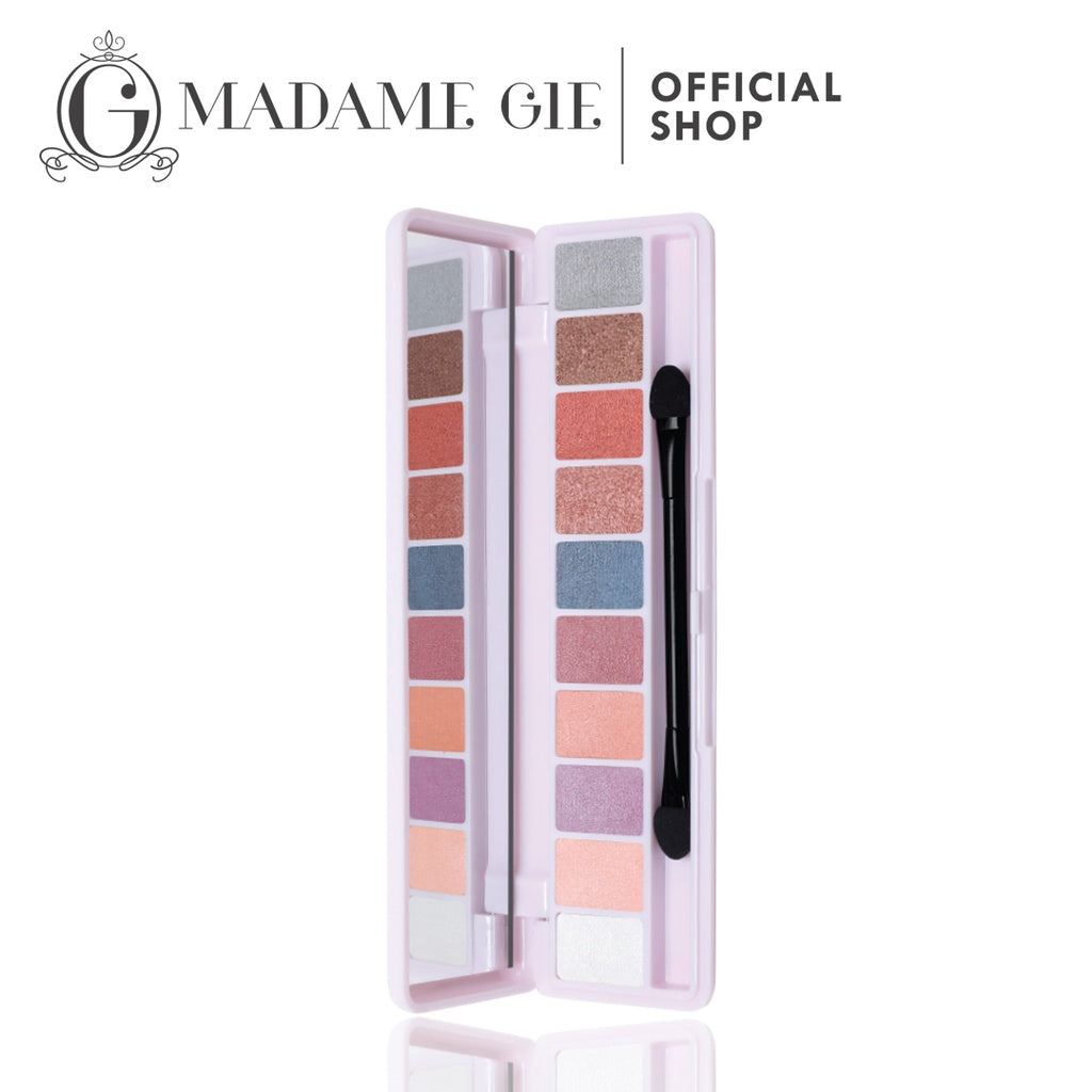 [FLASH SALE] Madame Gie Eye Illusions Moondust Temptation Eyeshadow Palette 10 Warna - Makeup Eyeshadow | Shimmer & Matte | Pigmented & Tahan Lama | Blendable | Natural Look