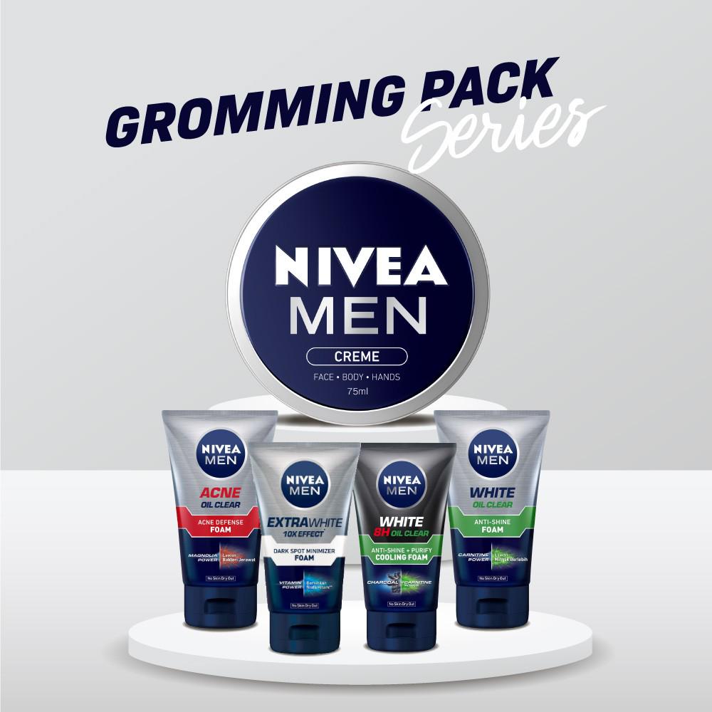 NIVEA Men Crème 75 ml + Men Extra White Dark Spot Minimizer Foam 50 ml
