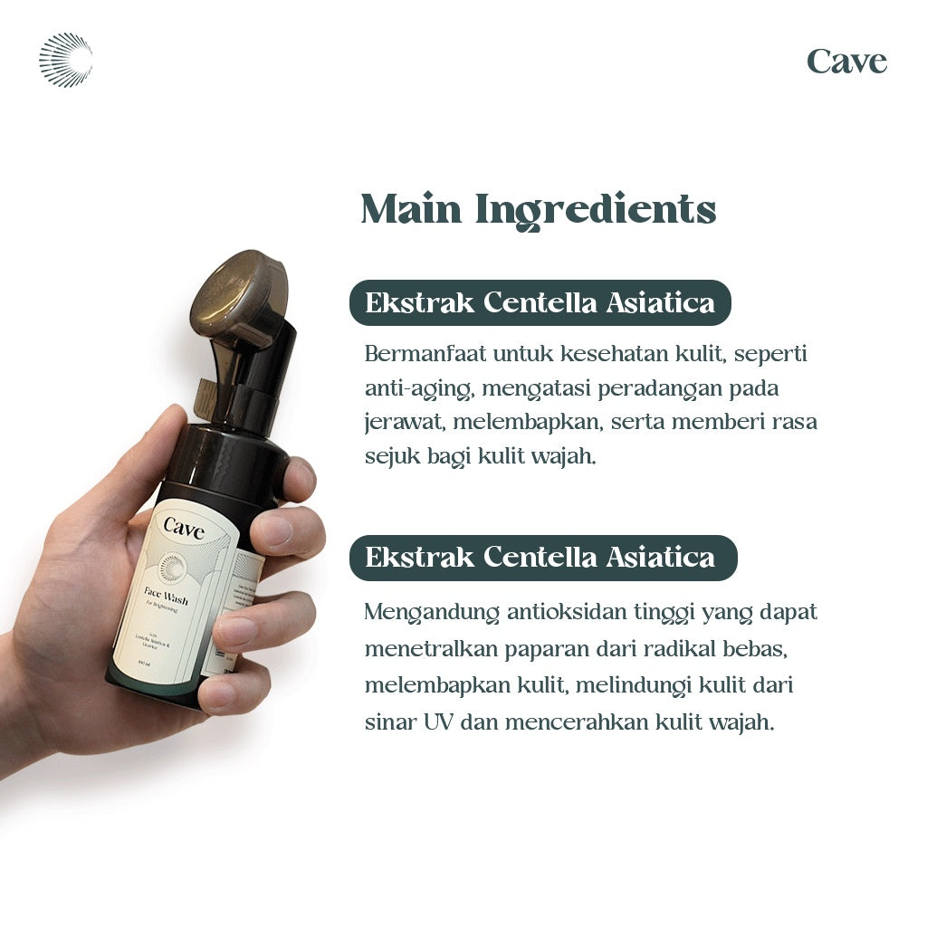 CAVE Face Wash For Brightening + Sunscreen UV Protection