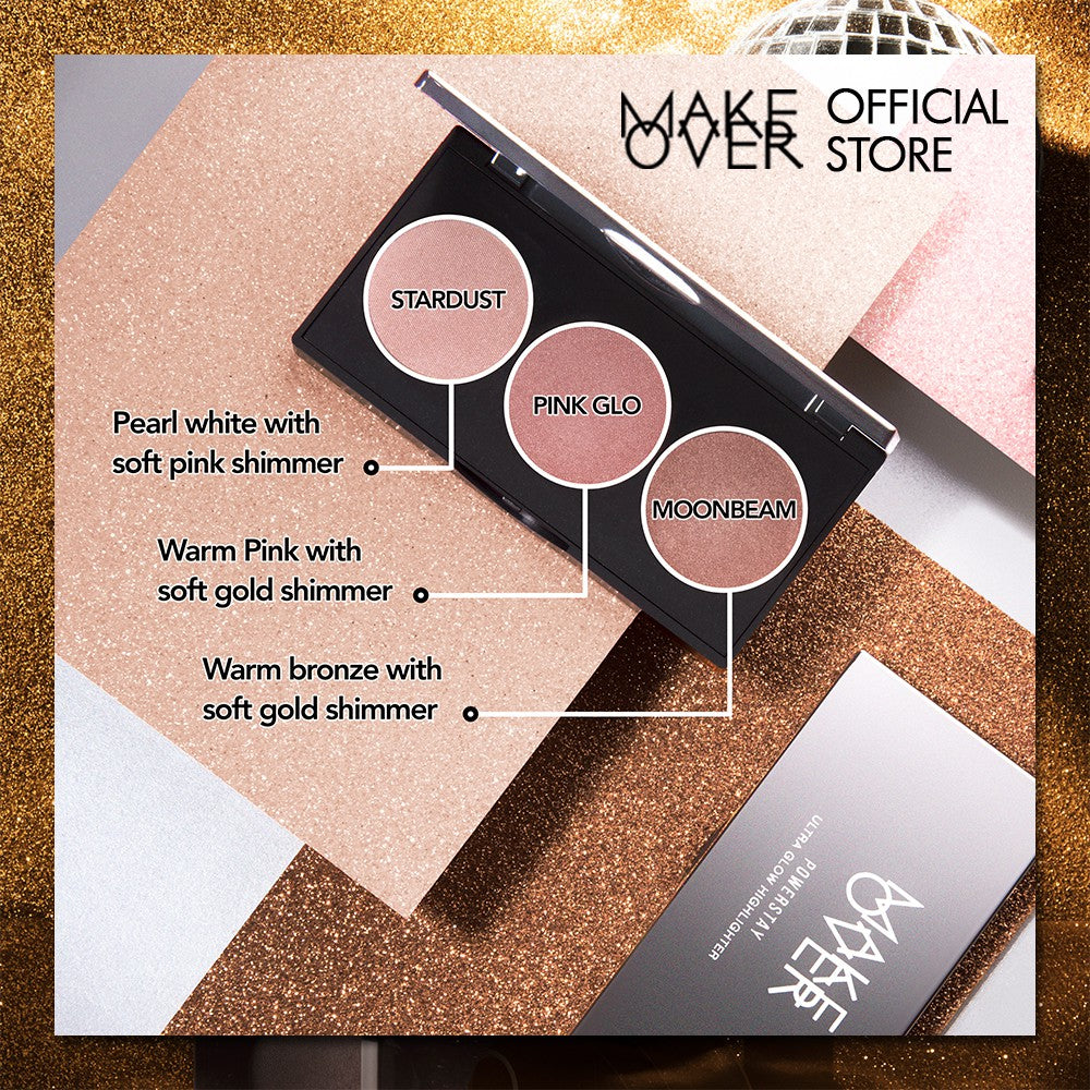 MAKE OVER Powerstay Ultra Glow Highlighter 3 x 3.5 g - Highlighter Palette