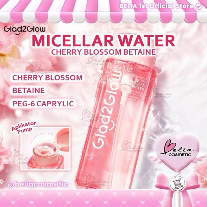 GLAD2GLOW Sakura Splash Micellar Water – Cherry Blossom & Betaine 130ml | Gentle Yet Powerful Cleanser