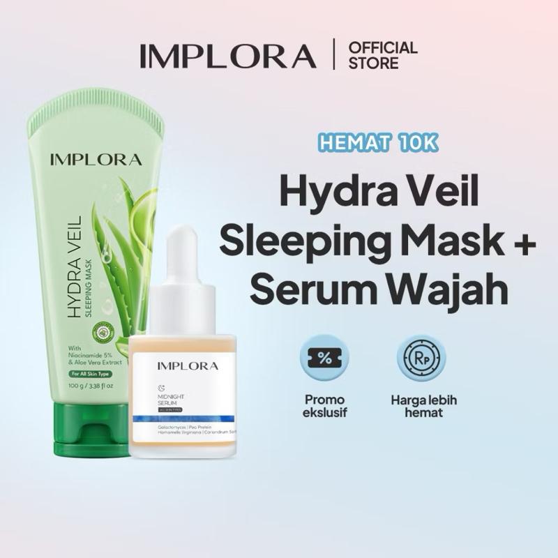 Implora DreamDew Duo: Hydra Veil Sleeping Mask & Glow Serum Set