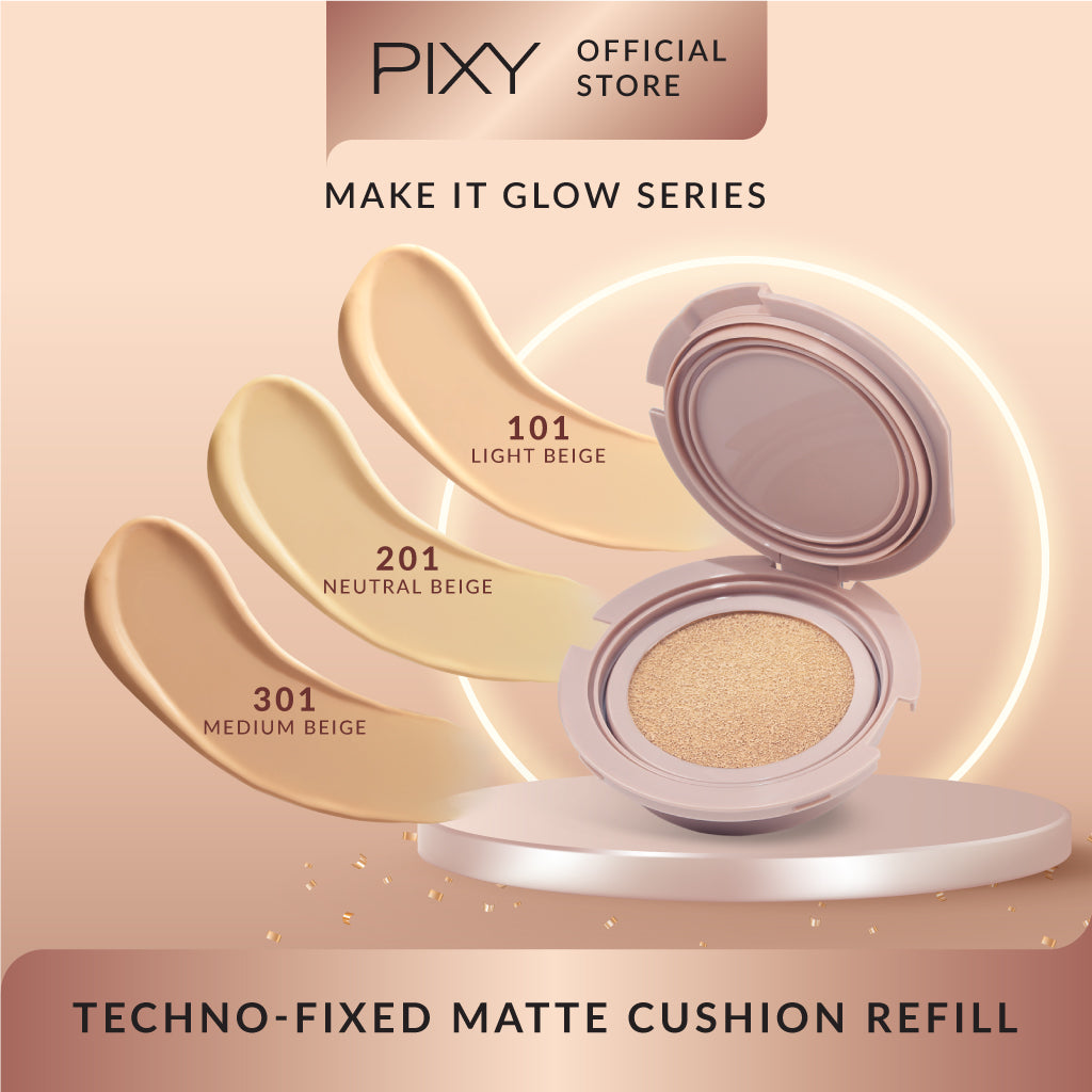 PIXY Make It Glow Techno - Fixed Matte Cushion 301 Medium Beige Refill