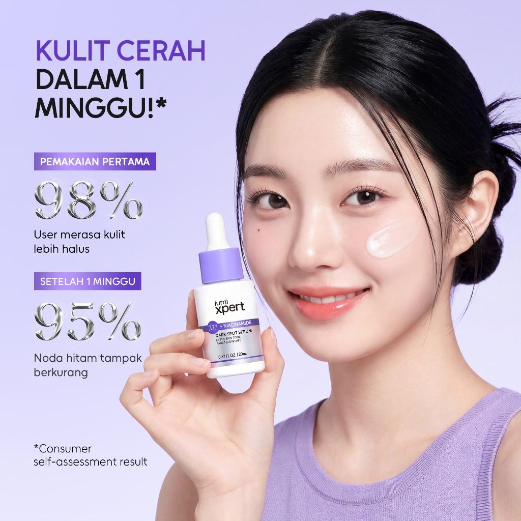 Lumixpert 377 Nicianamide Dark Spot Serum 20ml Menyamarkan noda hitam dan bekas jerawat Meratakan warna kulit dan mengurangi kusam