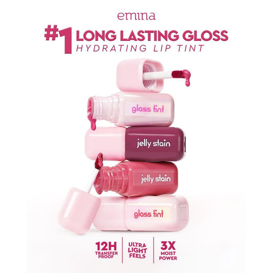 EMINA - Jelly Stain & Glass Tint | Glossy Lip Tint with Hydrating Finish