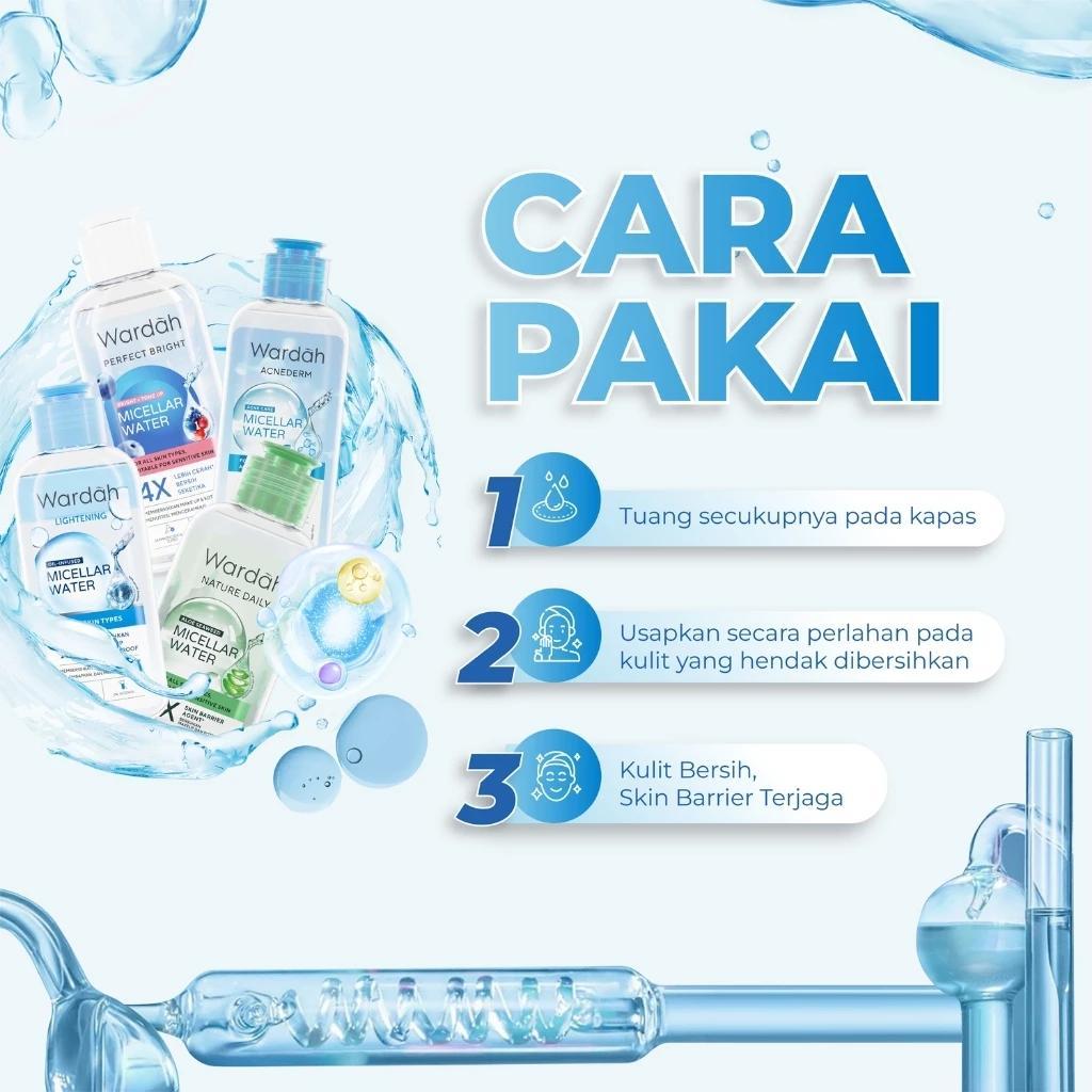 Wardah Perfect Bright TONE UP MICELLAR Water 100ml with Vitamin Micelles & Allantoin for 4x Brighter Skin Makeup Remover