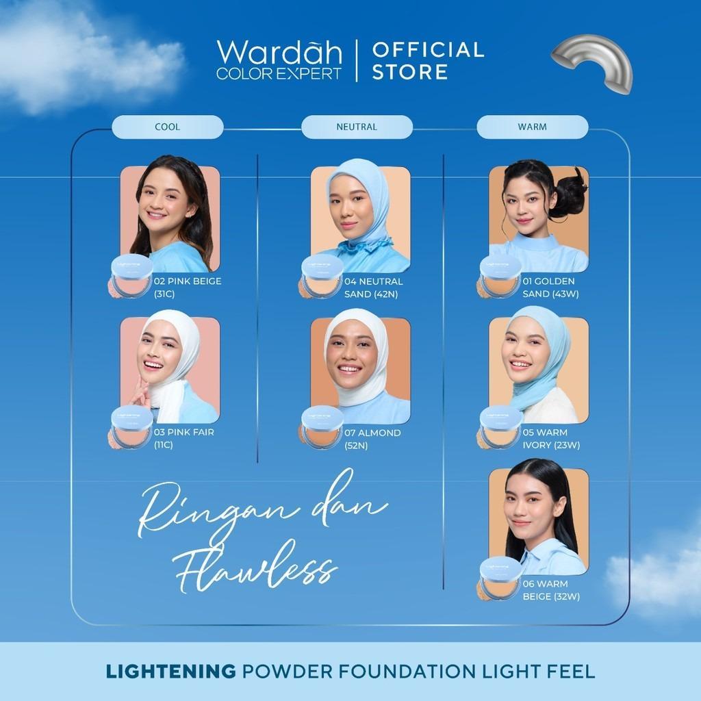 WARDAH Lightening Powder Foundation Make Up – 12g Two-Way Cake Compact with Niacinamide for Smooth Matte Finish