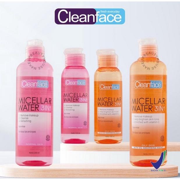 CLEANFACE Purbasari Micellar Water 3in1 – For Normal / Oily Skin – Makeup Remover & Cleanser